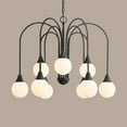 thumbnail image 1 of Hunter - Valadon 9-light Matte Black, Large Chandelier, Dimmable, Transitional Style, Sputnik Shaped, for Bedrooms, Dining, Living Rooms - 48199, 1 of 8