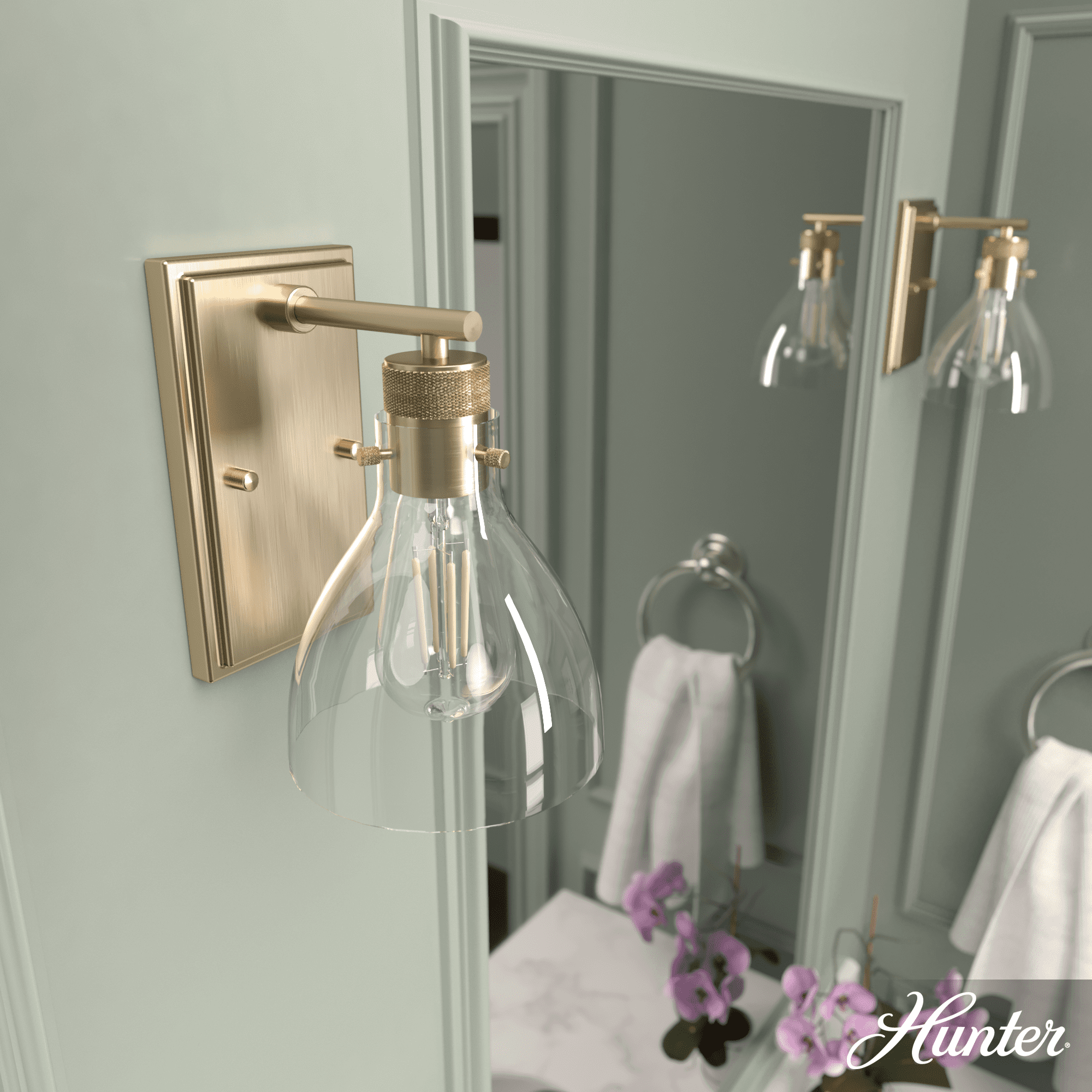 Van Nuys 6" Gold Industrial Outdoor Wall Sconce