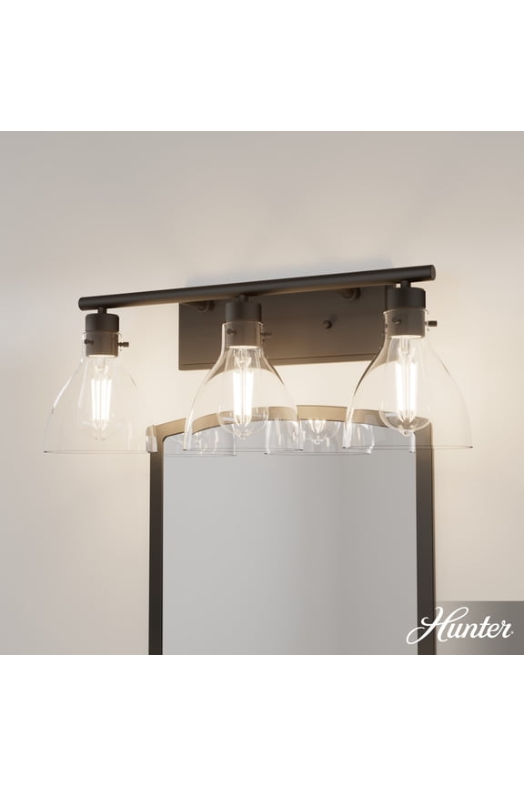 - Van Nuys 3-light Matte Black, Medium Size Vanity Light, Dimmable, Transitional Style, for Bedrooms, Dining, Living Rooms - 48053