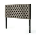 thumbnail image 1 of Hunter Velvet Upholstered Queen/ Full Headboard, Grey and Black Steel, 1 of 7