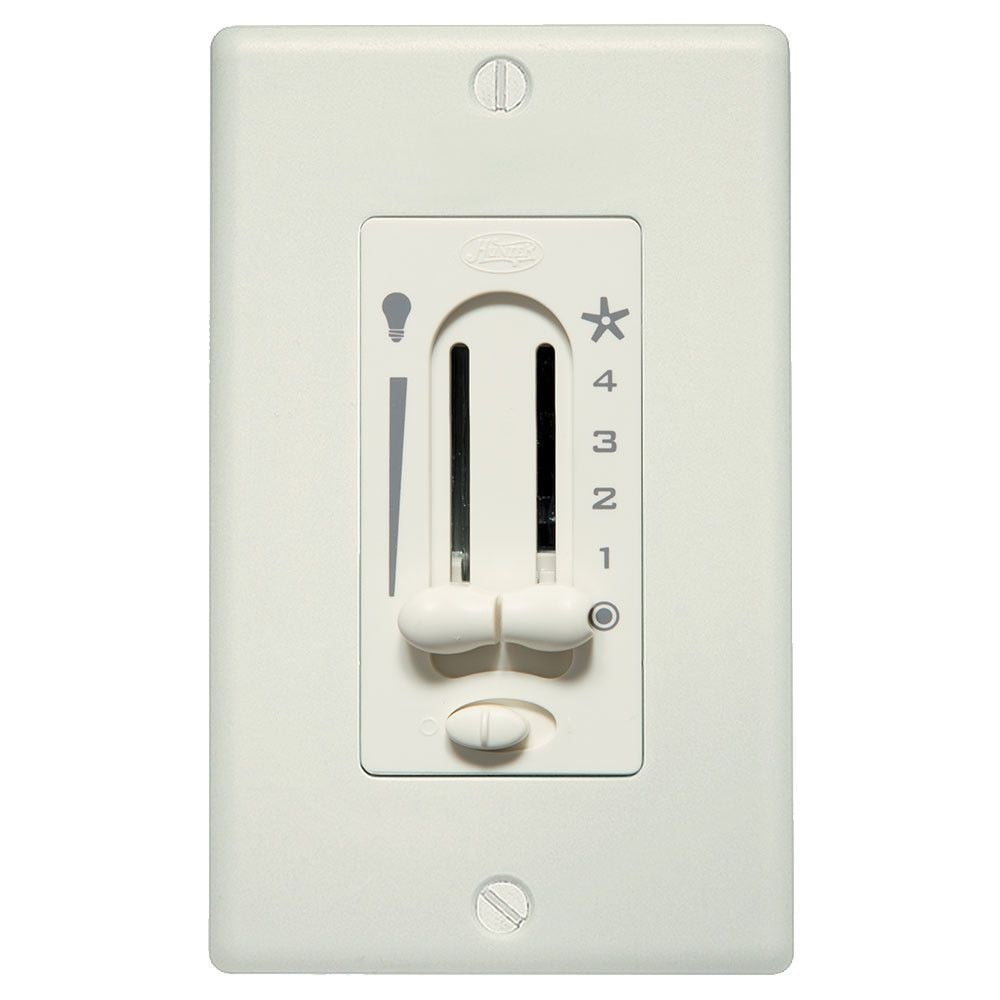 White Dual Slide Fan and Light Wall Control Switch