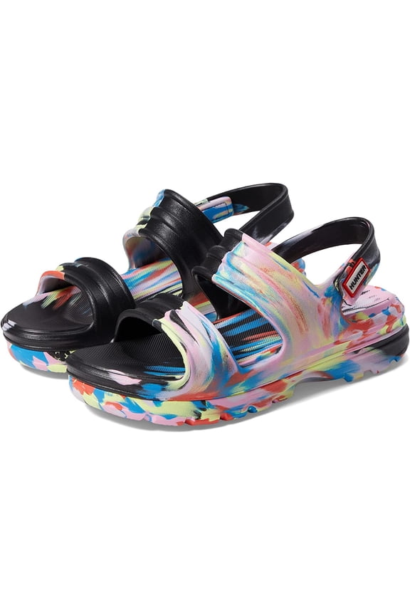 Women's Bloom Algae Marble Adjustable Strap Sandals, Black,11 M US