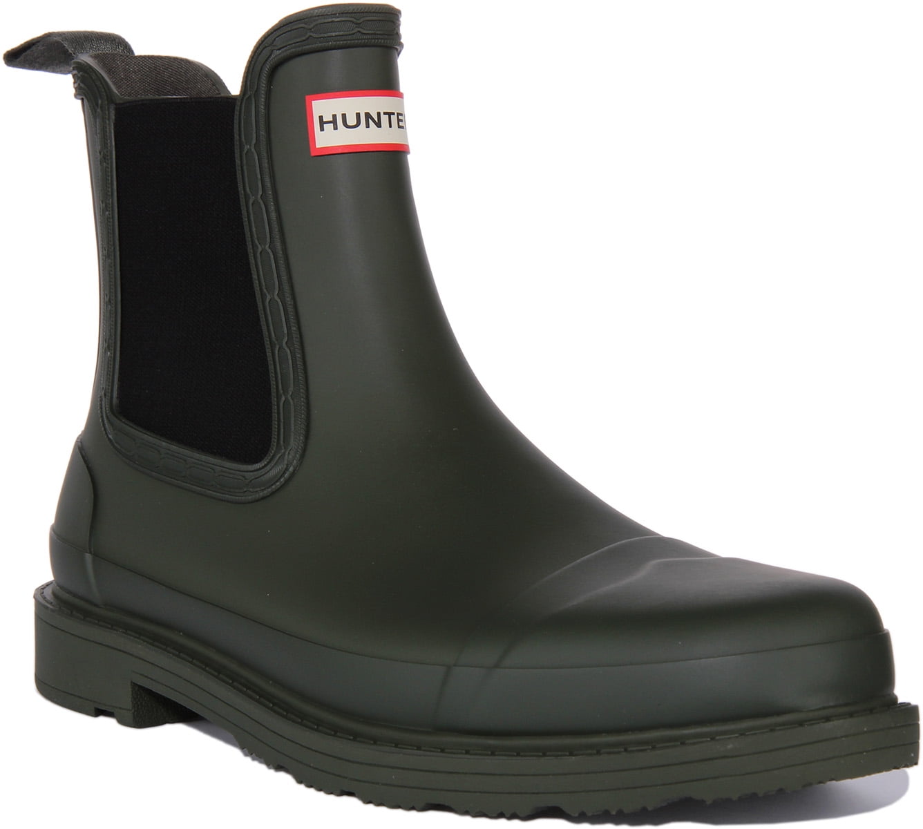 【HUNTER】 WOMENS COMMANDO CHELSEA BOOT Hunter Commando Chelsea Boot Women's Casual Boots, Black, W8