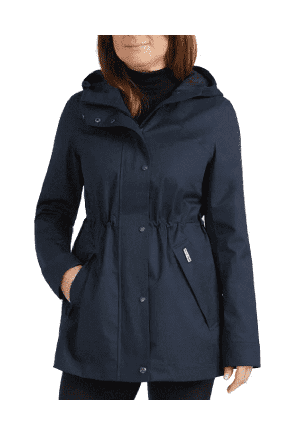 Women's Water Resistant Cotton Smock Jacket, Blue (Navy), Small