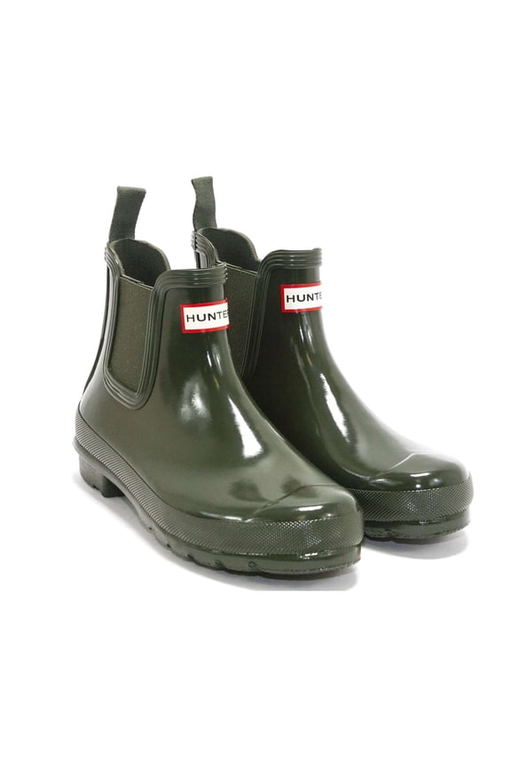 Women's Original Chelsea Gloss Rain Boots, Dark Olive,5 M US