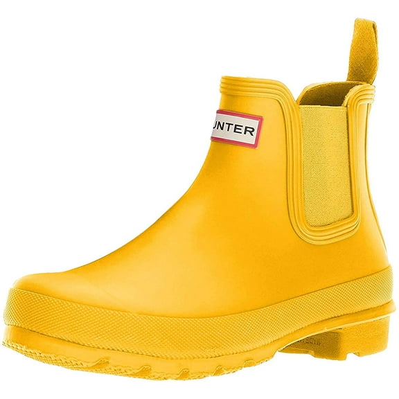 Hunter Women's Original Chelsea Gloss Rain Boots, Yellow,5 M US