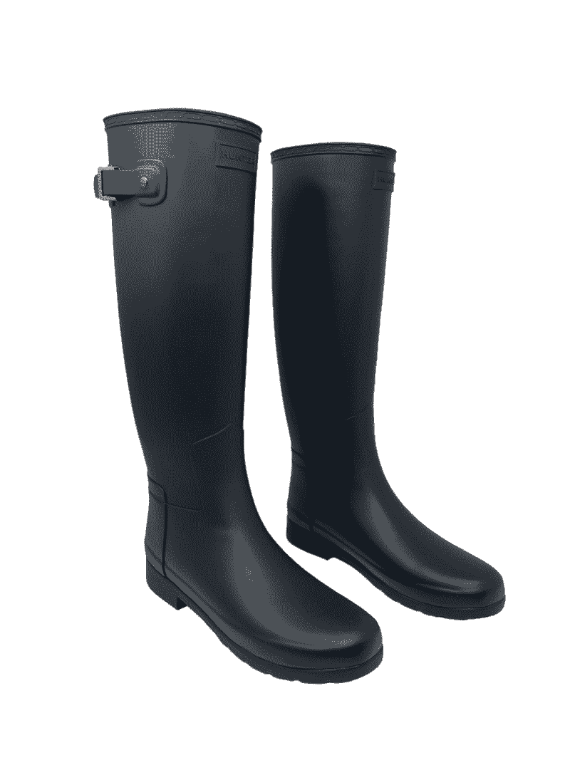 Original Refined Gloss Hunter Boots Tall Black Gloss Wellies