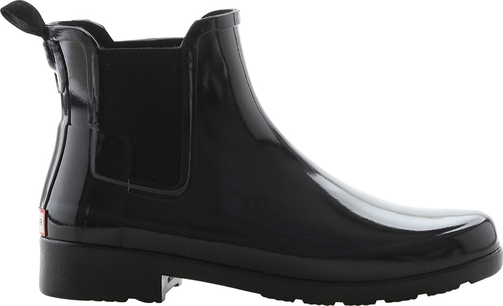 HUNTER M ORG REFINED CHELSEA （BLK） UK9 Hunter Women's Original Refined Chelsea Black High-Top Rubber Rain