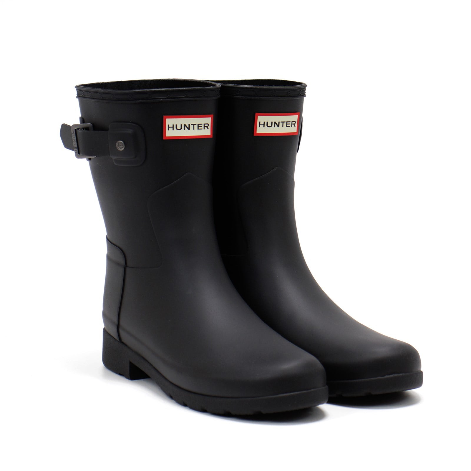 ◆HUNTER◆ WOMEN Original Refined Short Rain Boots Black Hunter Women's Original Refined Slim Fit Short Boots, Black