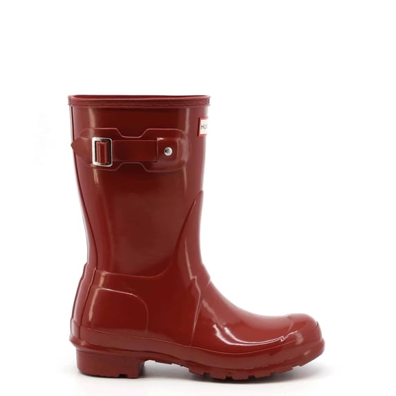 Hunter Women's Original Short Gloss Military Red Mid-Calf Rubber Rain Boot - 9M