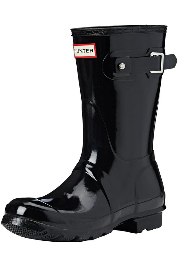 Women's Original Short Gloss Rain Boot, Black,11 M US