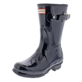 Hunter Women s Original Short Gloss Navy Mid Calf Rubber Rain Boot 6M Walmart