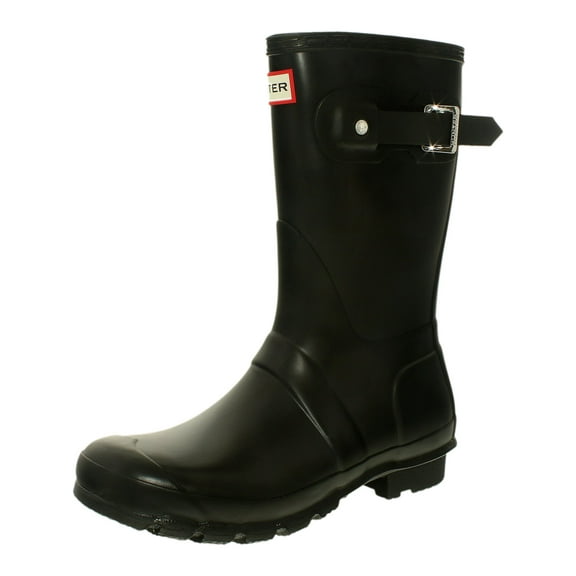 Hunter Women's Original Short Mid-Calf Rubber Rain Boot - 8M - Black