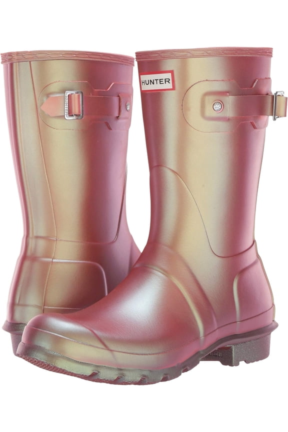 Womens Original Short Nebula Rain Boots, Vital Burgundy, Waterproof Rubber Boots, Size 9