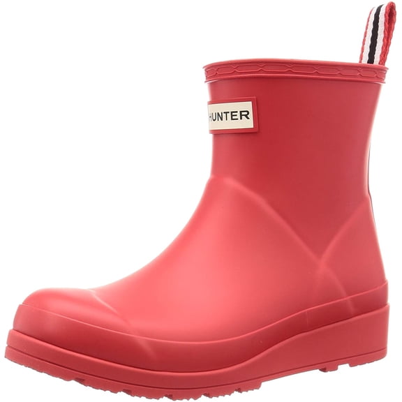Hunter Women's Original Short Play Boots, Logo Red,8 M US