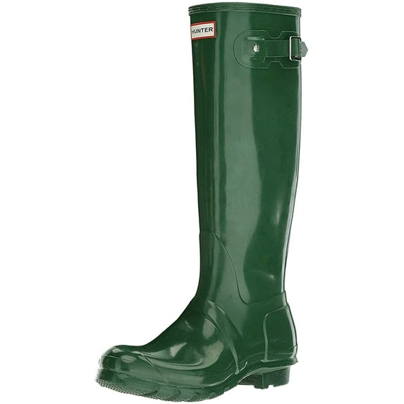 Hunter Women's Original Tall Gloss Rain Boot, Hunter Green,6 M US