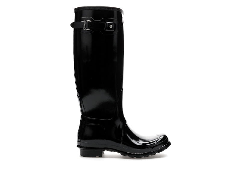 Hunter Women's Original Tall Gloss Rain Boots Black, from StockX