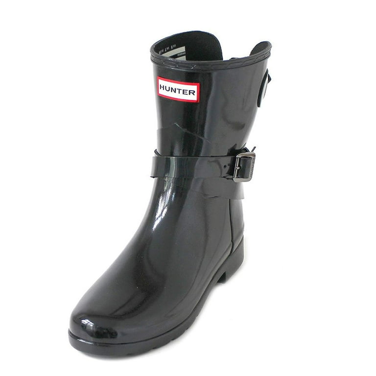 Hunter original womens refined back on sale strap wellington boots black