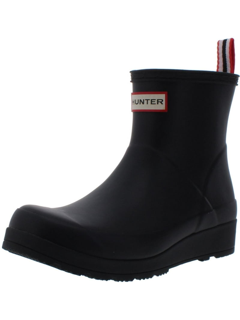 Hunter Women's Rubber Original Play Short Rain Boots, Black, Size