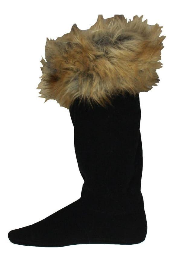 Womens Faux Fur Liner Boot Socks Black M