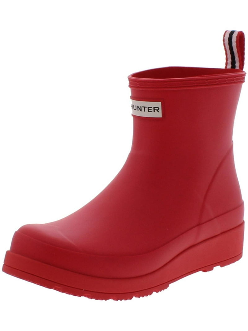 Hunter Womens Original Play Pull On Ankle Rain Boots Red 9 Medium