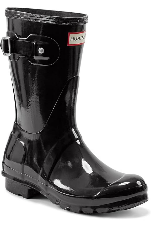 Womens Original Short Gloss Rain Boots - Black
