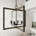 thumbnail image 1 of Hunter - Woodburn 4-light Noble Bronze, Extra Large Pendant Light, Dimmable, Modern Style, Rectangle Shaped, for Bedrooms, Dining, Living Rooms - 19808, 1 of 7