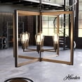 thumbnail image 1 of Hunter - Woodburn 6-light Noble Bronze, Extra Large Pendant Light, Dimmable, Modern Style, Rectangle Shaped, for Bedrooms, Dining, Living Rooms - 19810, 1 of 7