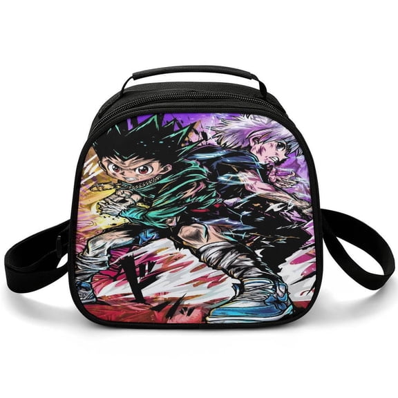 Hunter X Hunte Lunch Bag Small Lunch Box Shoulder Strap Reusable Food Tote Bag for Snacks Drinks