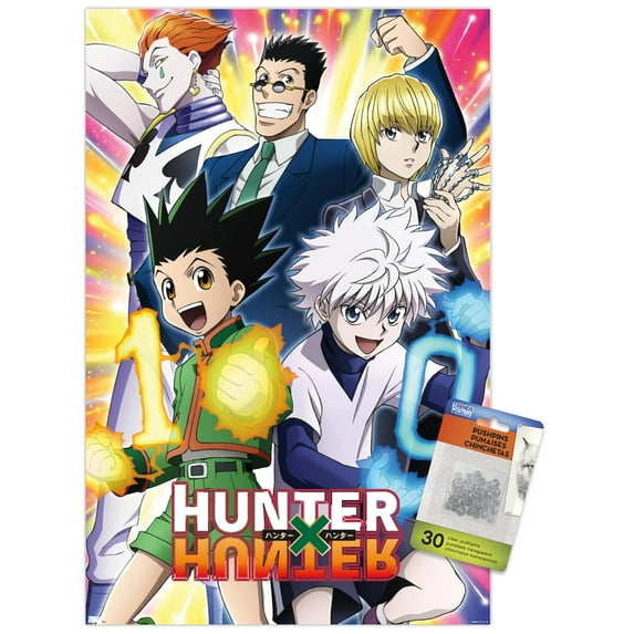 Hunter X Hunter - 10th Anniversary Wall Poster with Push Pins, 14.725" x 22.375"