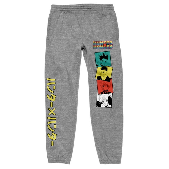 Hunter X Hunter Anime Character Color Squares Men's Grey Sweatpants -XL