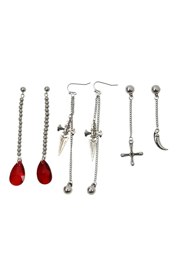 Hunter X Hunter Anime Jewelry HxH Kuripika Drop Stud Dangle Closed Back Earrings Set 3 Pack Accessories Merch