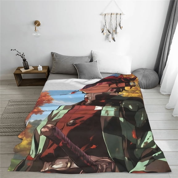 Hunter X Hunter Cartoon Printing Throw Blanket, All Seasons Flannel Fleece Blanket, Soft & Warm Plush Blankets for Couch Sofa Bed Camping Travel, 40"x30"