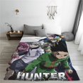 thumbnail image 1 of Hunter X Hunter Cartoon Printing Throw Blanket, All Seasons Flannel Fleece Blanket, Soft & Warm Plush Blankets for Couch Sofa Bed Camping Travel, 40"x30", 1 of 9