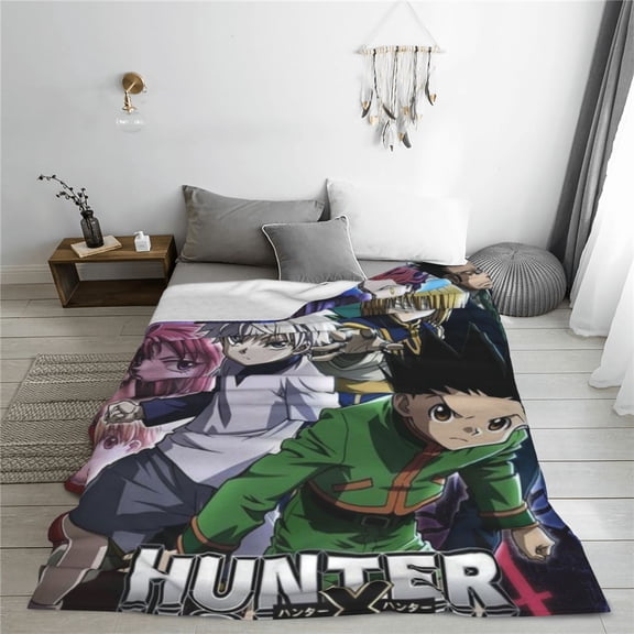Hunter X Hunter Cartoon Printing Throw Blanket, All Seasons Flannel Fleece Blanket, Soft & Warm Plush Blankets for Couch Sofa Bed Camping Travel, 40"x30"