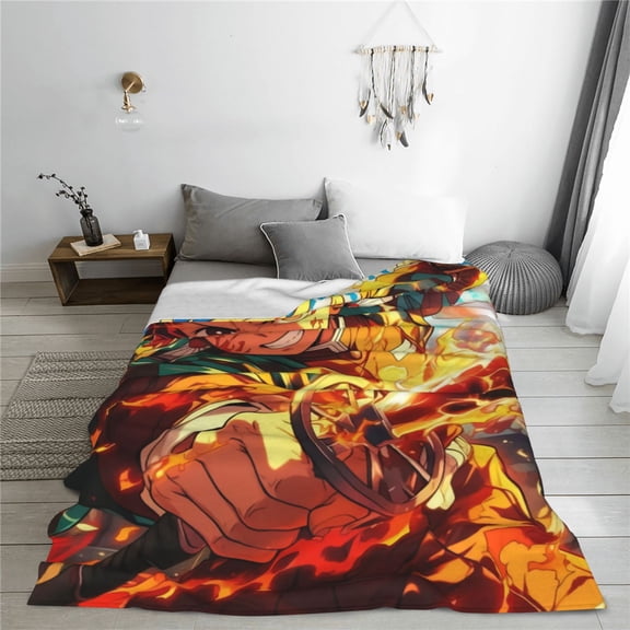 Hunter X Hunter Cartoon Printing Throw Blanket, All Seasons Flannel Fleece Blanket, Soft & Warm Plush Blankets for Couch Sofa Bed Camping Travel, 40"x30"