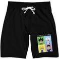 thumbnail image 1 of Hunter X Hunter Character Squares Men's Black Sleep Pajama Shorts-Large, 1 of 3