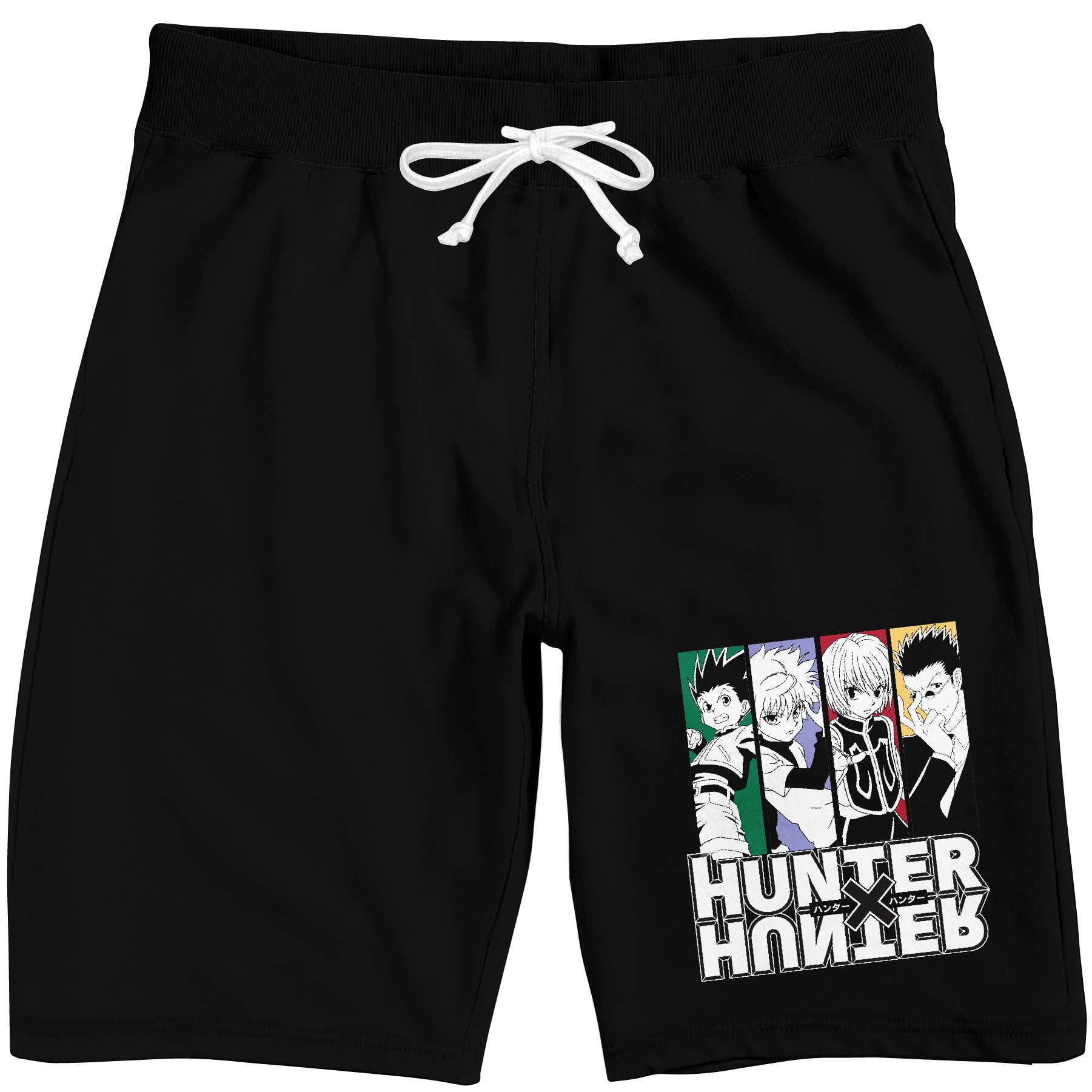 Hunter X Hunter Characters Men's Black Sleep Pajama ShortsMedium