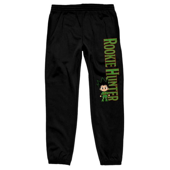 Hunter X Hunter Chibi Characters and Title Men's Black Graphic Sweatpants - L