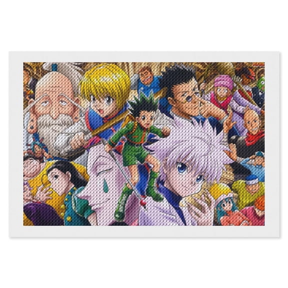 Hunter X Hunte Diamond Art Kits DIY 5D Anime Painting by Number Kits Full Drills for Adults Crystal Pictures Arts Craft for Home Wall Decor Gift 12"×16"