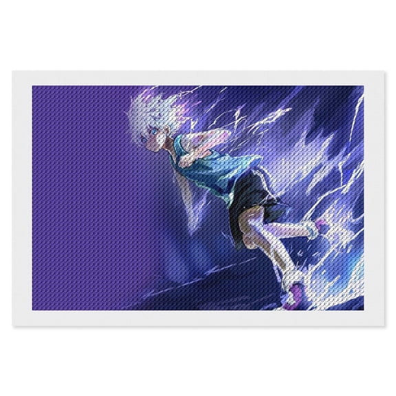 Hunter X Hunte Diamond Art Kits DIY 5D Anime Painting by Number Kits Full Drills for Adults Crystal Pictures Arts Craft for Home Wall Decor Gift 8"×12"