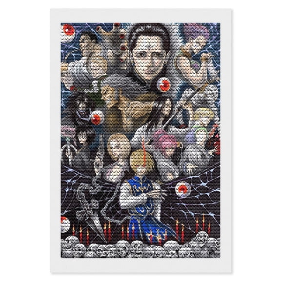Hunter X Hunte Diamond Art Kits DIY 5D Anime Painting by Number Kits Full Drills for Adults Crystal Pictures Arts Craft for Home Wall Decor Gift 8"×12"