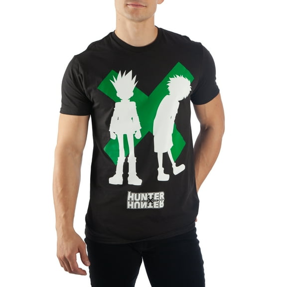 Hunter X Hunter Gon Freecss And Killua Silhouettes Men's Black T-shirt-Large
