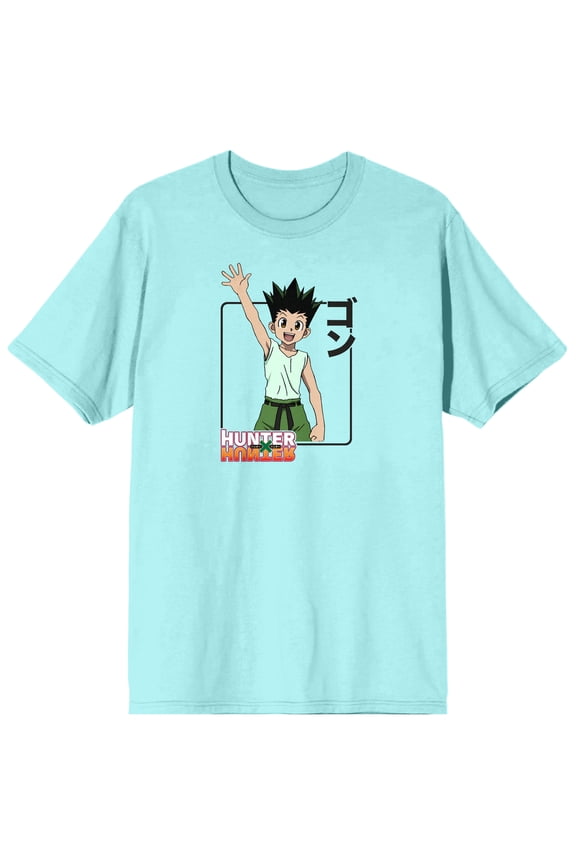 Hunter X Hunter Gon Freecss Kanji Logo Men's Celadon T-shirt-XXL