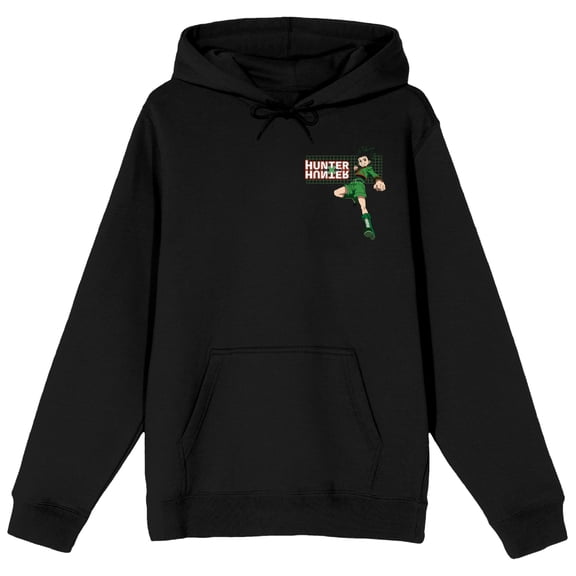 Hunter X Hunter Gon Freecss Logo Long Sleeve Black Adult Pullover Hoodie-Medium