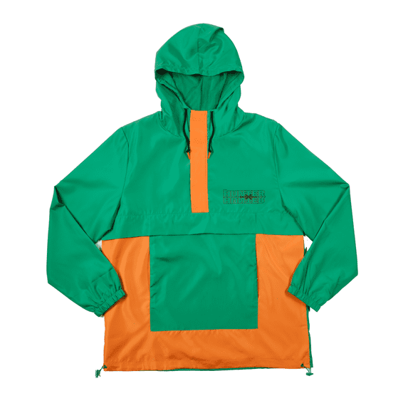 Hunter X Hunter Gon Freecss Long Sleeve Green Colorblock Hooded Anorak-L