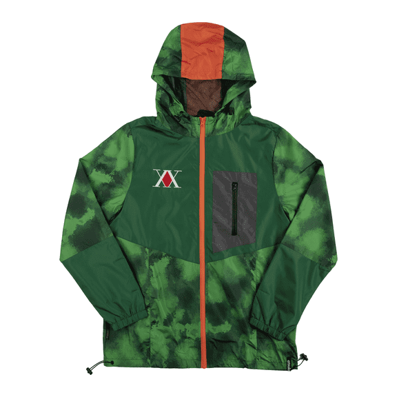 Hunter X Hunter Gon Freecss Long Sleeve Green Spray Paint Camo Hooded Anorak-M