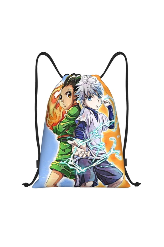 Hunter X Hunter Gon Killua Drawstring Bag Sackpack String Bag Beach Bag Gym Shopping Sport Yoga