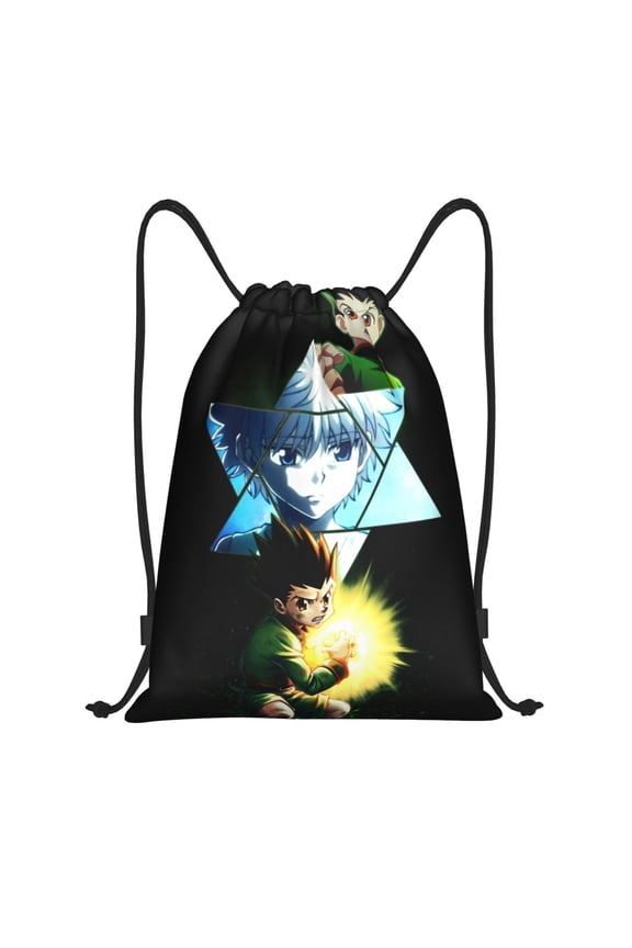 Hunter X Hunter Gon Killua Drawstring Backpac Sackpack String Bag Water Resistant Beach Bag