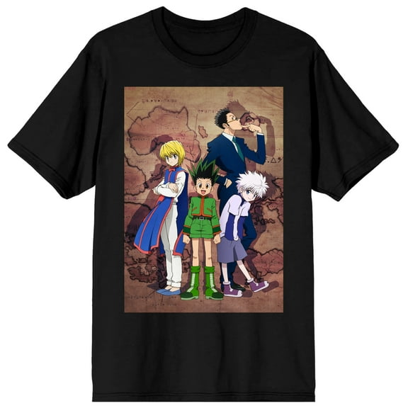 Hunter X Hunter Gon Killua Kurapika Leorio Character Group Classic Black Graphic Tee - XXL